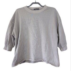 Zara Distressed Grunge Retro 90s Cyberpunk Urban Streetwear Crop Boxy Sweater S